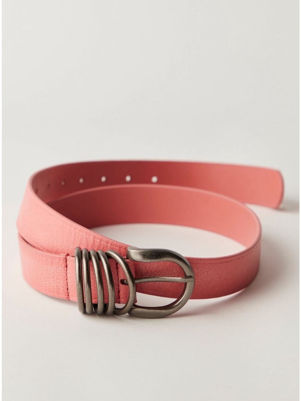 NWT Free People S/M Rori Coral Leather Belt Boho Western Statement Accessory